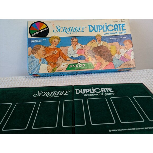 Vintage 1982 Scrabble Duplicate Crossword Game Selchow & Righter Complete - Picture 10 of 10